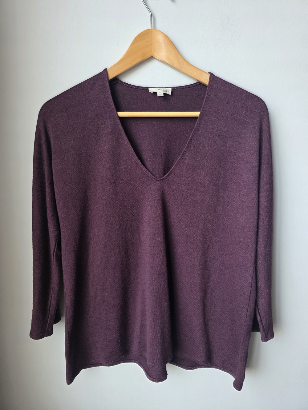 Wilfred Free Purple V-Neck Long Sleeve Top Women’s XS Relaxed Fit